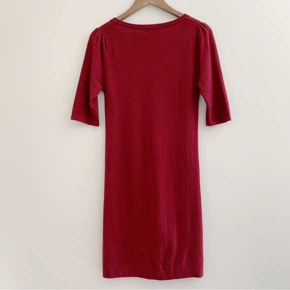 Michael Stars Wool Cashmere Sweater Dress One Size Red V Neck - Picture 3 of 7